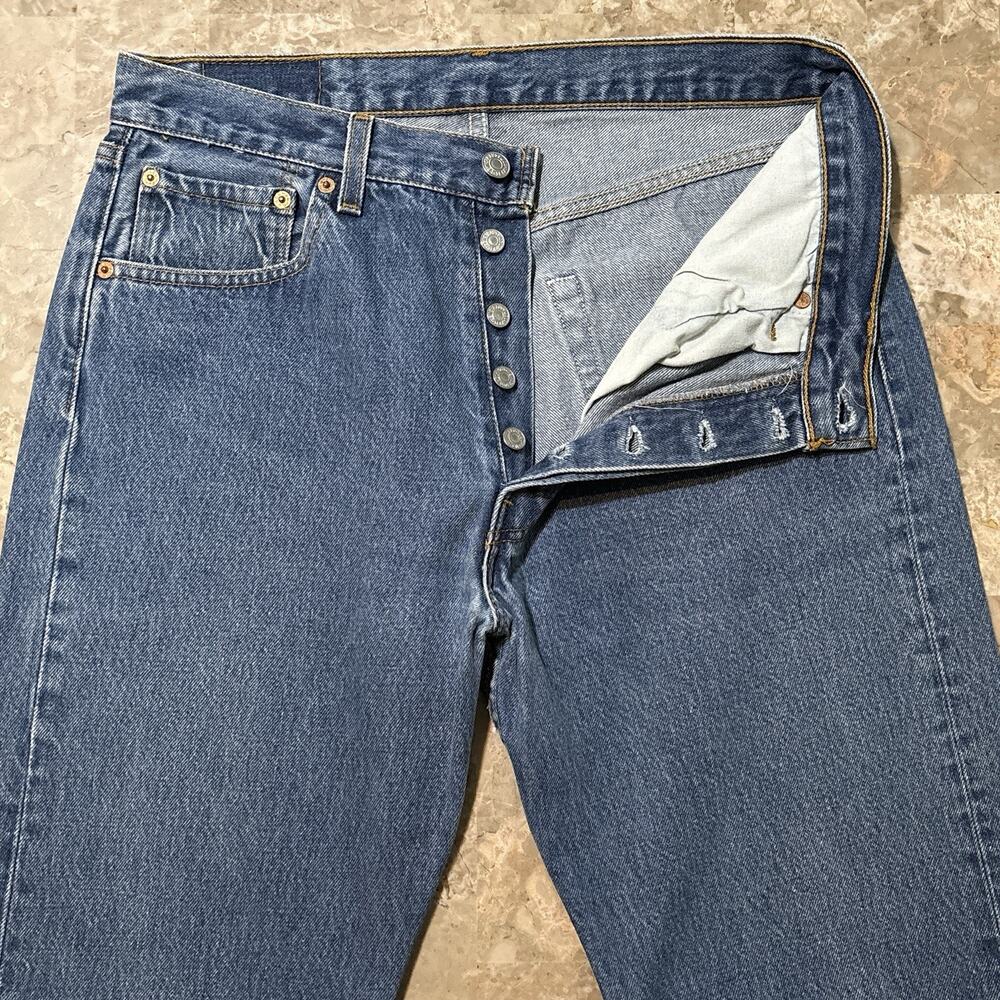 Vintage Levis Jeans Mens 33x30 (Fits 32x29) Blue 501 Straight 90s Made in USA